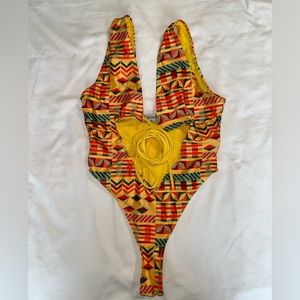 Icon Swim - Medium - Ties on the prize monokini- tribal